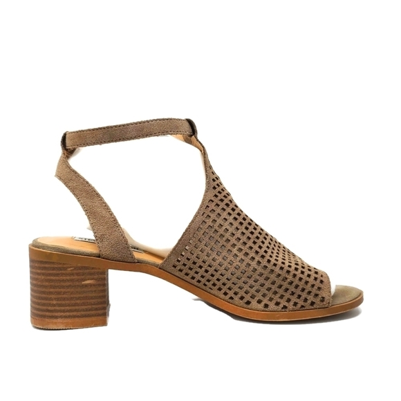 Steve Madden BARLOW 2" Block Heel Open Toe Ankle Booties Size 8.5M Brown - Picture 2 of 8